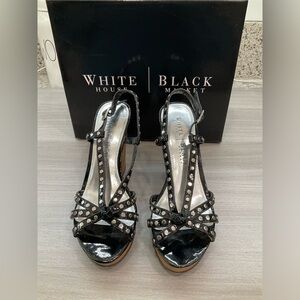 WHITE HOUSE BLACK MARKET STRAPPY WEDGE SANDALS